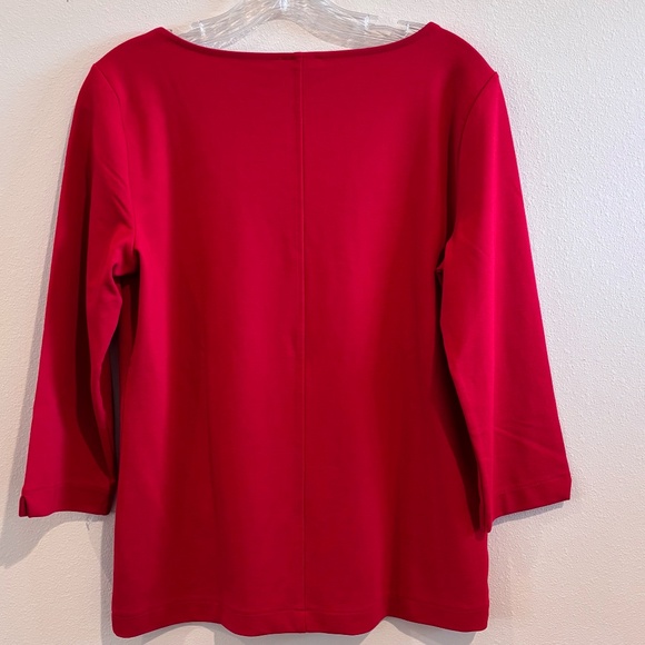 NWT Ann Taylor Factory 3/4 Sleeve Red SZ M Blouse V-Neck - Picture 7 of 9